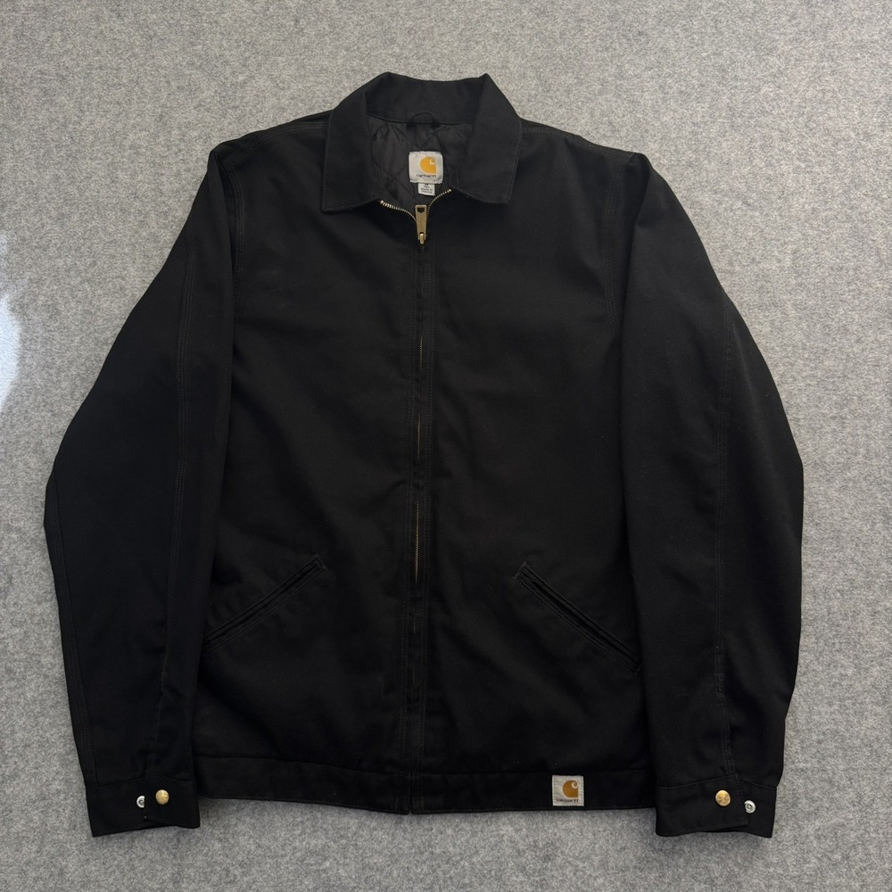 Carhartt J293 Jacket Mens Medium Tall Black Quilted Lined Workwear